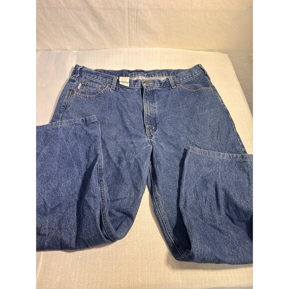 NWT Carhartt B17 DST men’s 42 x 34 blue denim jeans relaxed taperer-leg-opening - Picture 9 of 14